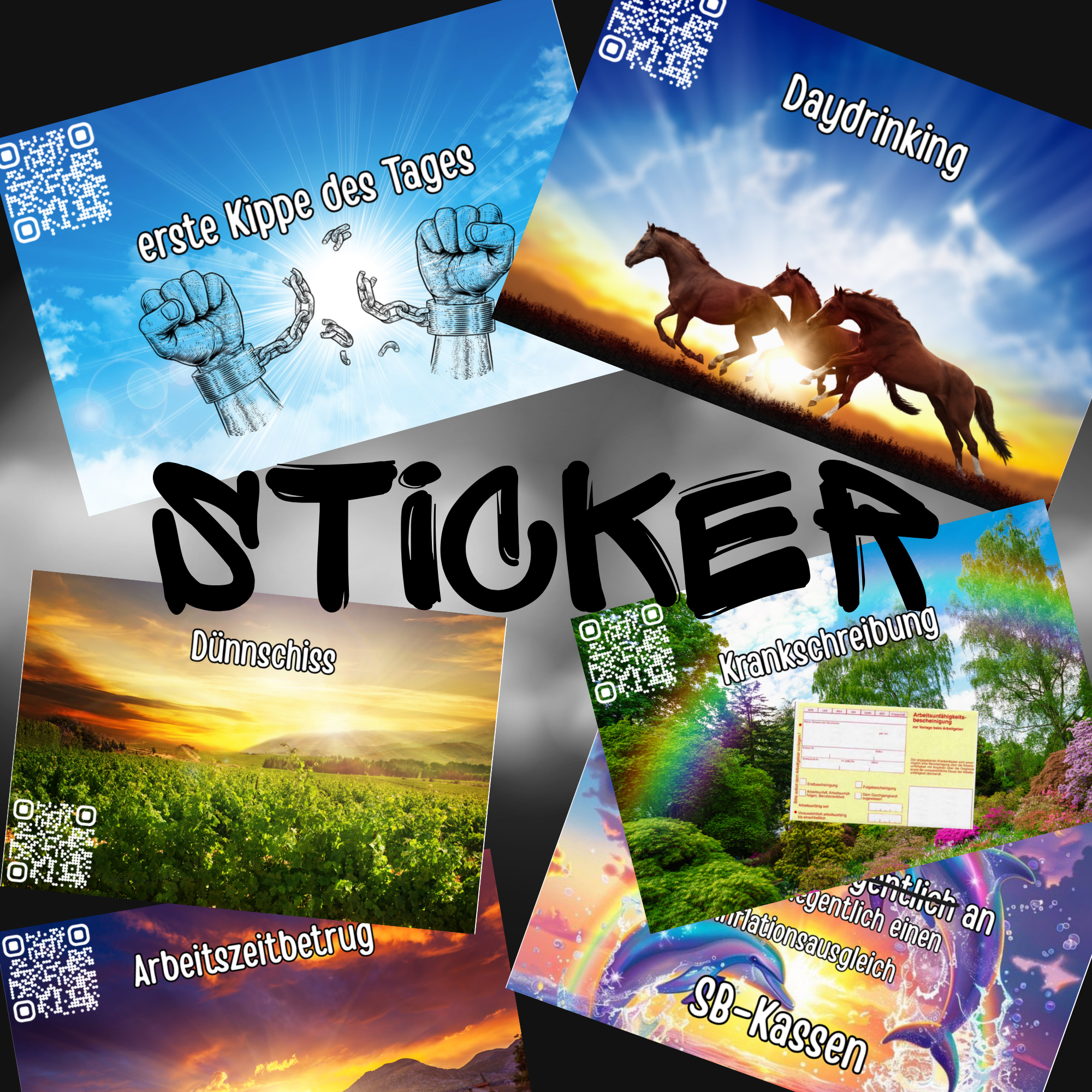Krankschreibung - Sticker 20 Stück